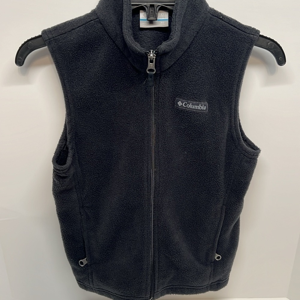COLUMBIA Kid’s Black Fleece Full Zip Vest Size XS 6/7 - Picture 2 of 10
